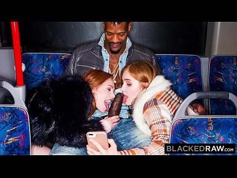 BLACKEDRAW Two Beauties Fuck Giant BBC On Bus! HD Porn Video