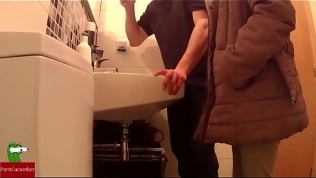 Young couple touching each other in the bathroom with happy fucking IV 70