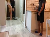 Horny Wife Gets Fucked By Delivery Guy While Husband Watches