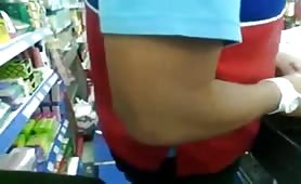 Blowjob Behind The Counter In A Shop