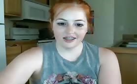 Plump Redhead Show Of Her Perky Titties