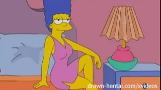 Lesbian Hentai With Marge Simpson Using A Strapon