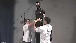 Bitch In Latex Suit Gets Prepared For A Torture By Two Masters