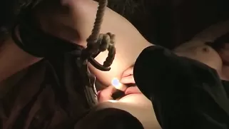 Amazing Cuffed Blonde Doll Feels Pain From Nasty Games With Candles