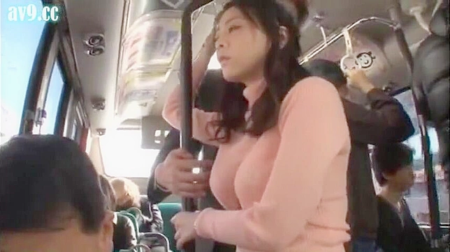 Public Pussy Play   Busty JAV Gets Nailed By Horny Old Guy On Bus