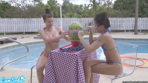Lesbian Teens Gets Naughty With Watermelon Explosion