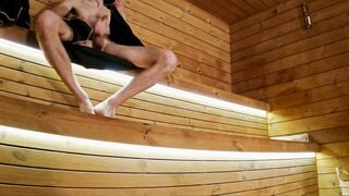 SAUNA ADVENTURE PT1: I Show My Hard Cock To Three People In The Sauna