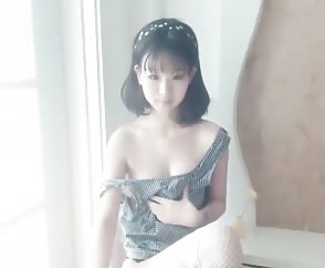 Japanese Cutie Covers Her Goodies On Cam