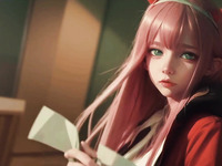 Ai Generated Video. Cute And Sweet Girl From Anime Zero Two Is Teasing You