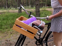 Jilling In The Forest After Riding Her Bike Nude