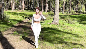 Busty Redhead Followed Him In The Woods Just To Fuck Pov
