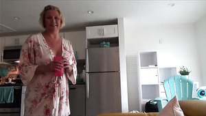 Mature Stepmom Helps Her Stepson With A Broken Leg Relax