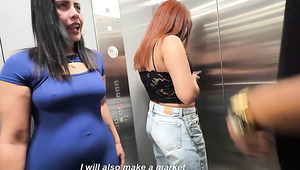 Horny Blond Lad Fucks His Curvy Phat Assed Latina MILF Neighbor Right In The Elevator