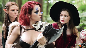 Mind Blowing Redhead Beauties Cosplaying Fantasy Heroines Involve Hot Fuck Scenes In Their RPG