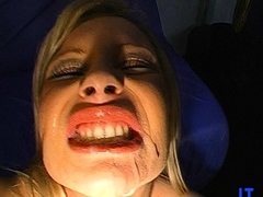 Regina Ice Hot Blonde In Red Lingerie And Stockings