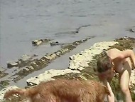 Vintage Hidden Camera Filmed Naked Natural Tits Shaking At The Nudist Beach