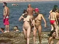 Vintage Hidden Camera Filmed Naked Natural Tits Shaking At The Nudist Beach