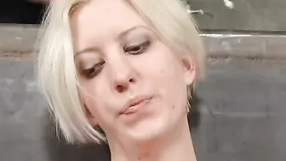 Short Haired Blonde Gets Her Nips And Mouth Tortured