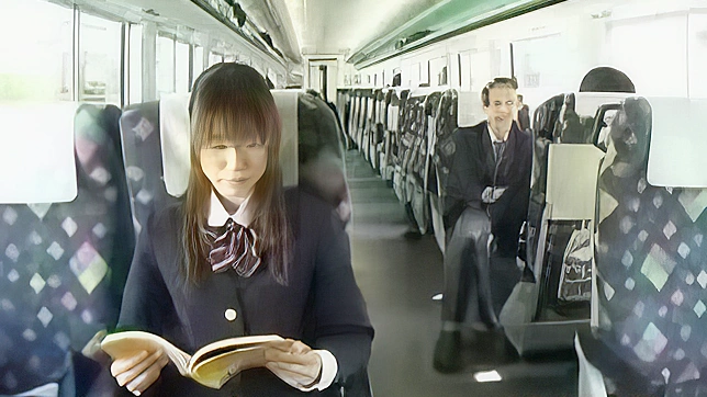 Asian Studentgirl In Train