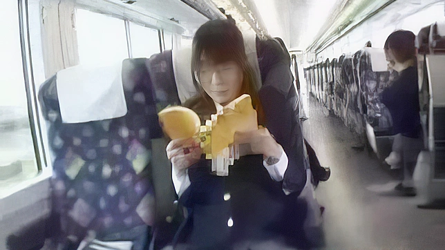 Asian Studentgirl In Train