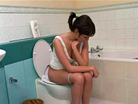 Horny Dad Followed His Daughter In Law Into Toilet