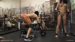 Sexy Skinny Brunette Got Dominated By Two Females Brunettes