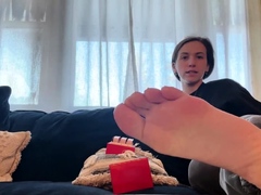 Sexy Blonde Enjoys Foot Fetish