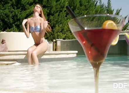 Skinny Italian Rebecca Volpetti Banged At The Pool 2