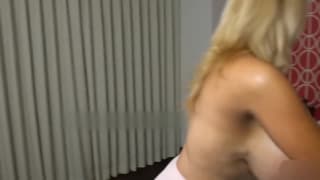 Two Blonde MILFS With Huge Breasts Try On Clothes