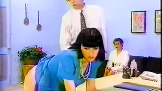 Boss Spanks His Elegant Secretary In 80s Vid