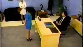 Boss Spanks His Elegant Secretary In 80s Vid