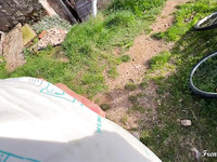 POV French Babe Happily Fucks Her Neighbour In The House’s Backyard