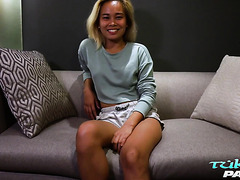 White Man Picked Up A Thai Cutie With Tanlines On Her Small Boobs