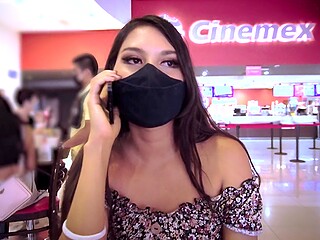 When Sammy Corazon Slips Into The Cinema Alone, Her Asshole Will Be Drilled For Sure