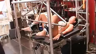 Painful Game In The Dungeon With An Awesome Big Boobed Brunette