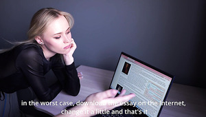 Beautiful Blonde Angel Bored Of Studies And Has Fun Time With Her Horny Teacher