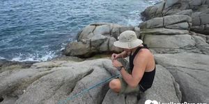 We Lift Her Dress And Fuck Wildly On The Rocks By The Sea