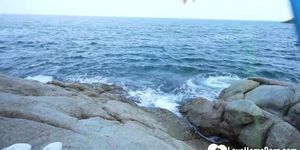 We Lift Her Dress And Fuck Wildly On The Rocks By The Sea