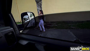Black Hottie With Beautiful Booty Gets Picked Up And Fucked In A Van