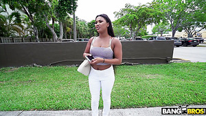 Black Hottie With Beautiful Booty Gets Picked Up And Fucked In A Van