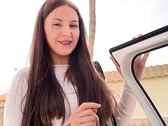 Brilliant Babe With A Pretty Face Sucks Him Off For Giving Him A Ride