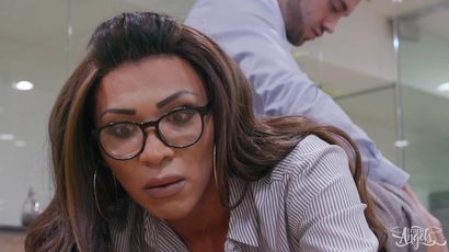 Ebony Tranny Secretary In Glasses Fucked In Office: Control Her Part 2   Dante Colle
