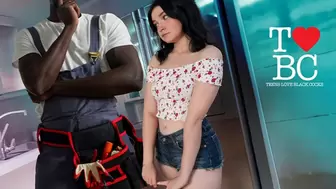 Virgin Butterfly Needs Some Maintenance On Her Pipes, So She Calls The BBC Handyman For Help