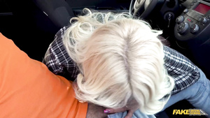 A Busty Cougar And A Driving Instructor Make Love In The Car.