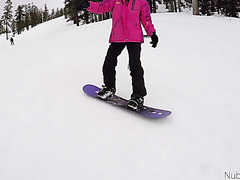 Kristen Scott And Haley Reed Deepthroat And Swallows On Ski Resort   POV