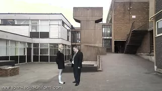 Awesome Pigtailed Blonde In Uniform Looks Very Submissive