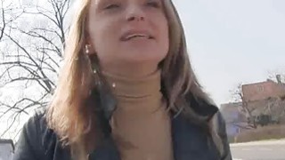 Broke Blonde Fucks On Field For Money