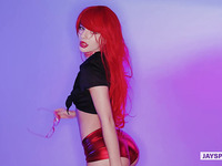 Sexy Slim Redhead Cosplay Girl Goes Nuts With Her BF’s Big Fat Cock