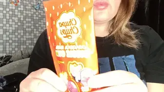 Blow Buble Gum And Show Feet