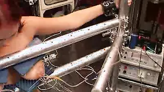Insane Master Is Torturing Her Big Boobies With Metal Nails